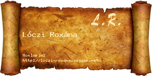 Lóczi Roxána névjegykártya